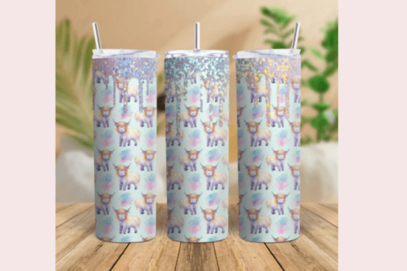 Pink Cow Glitter Tumbler Wrap Bundle - CraftNest - Digital Crafting and Art