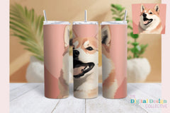 Shiba Inu Pink Skinny Tumbler Wrap Bundle - CraftNest - Digital Crafting and Art