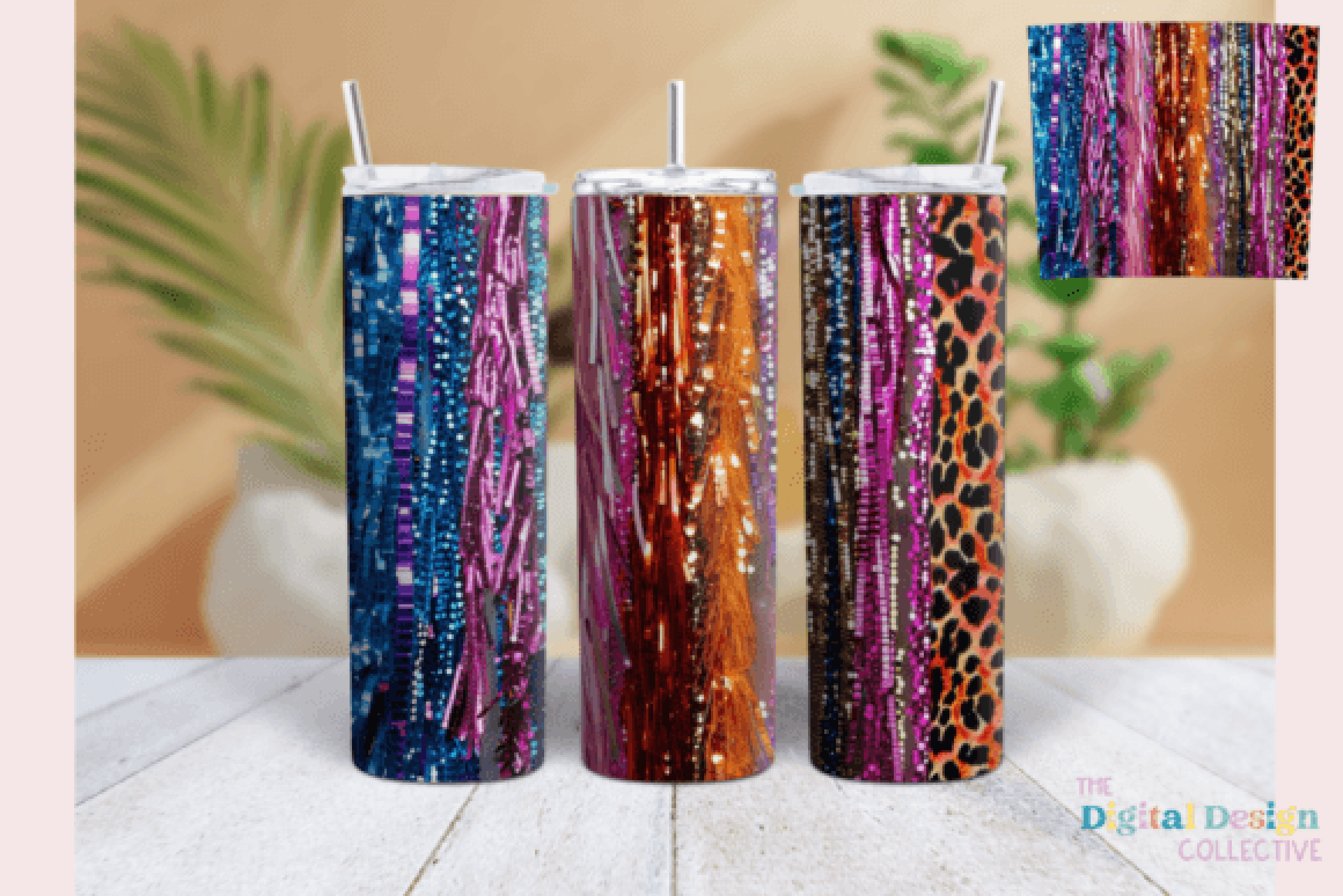 Skinny Tumbler Wrap with Beaded Fringe Bundle