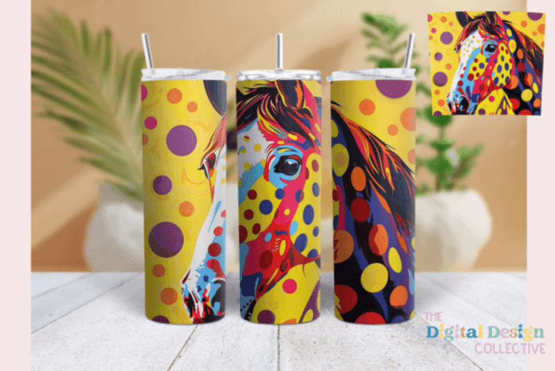 Pop Art Horse Skinny Tumbler Wrap Bundle - CraftNest - Digital Crafting and Art
