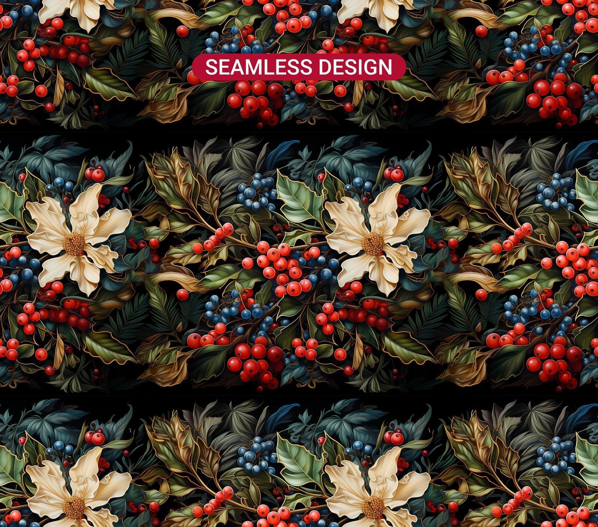 Holly Berries Tumbler Wrap - CraftNest