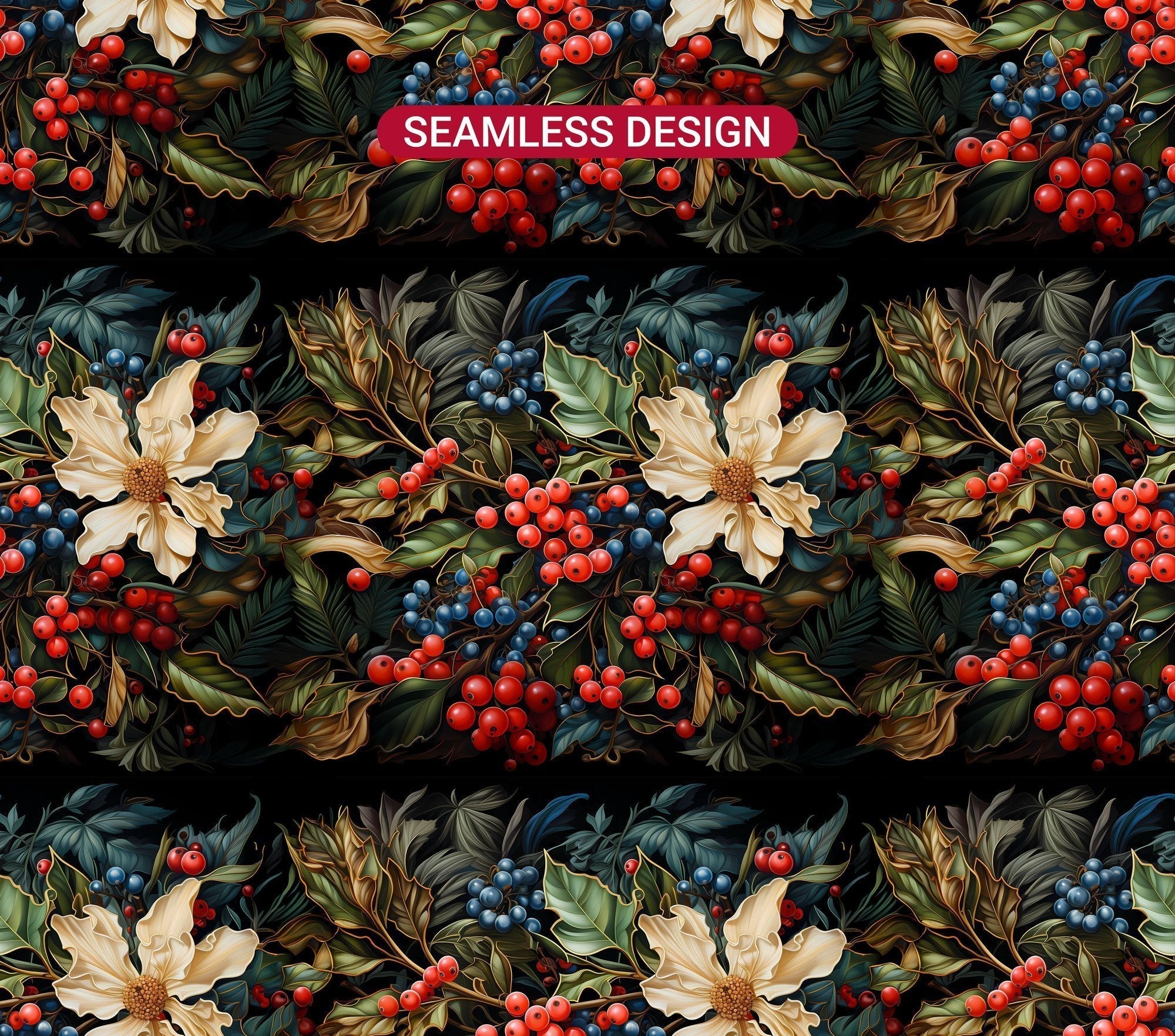 Holly Berries Tumbler Wrap - CraftNest