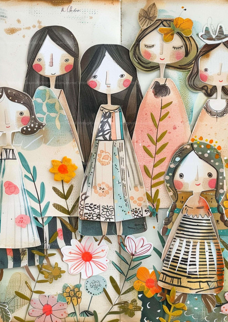 Whimsical Dolls Junk Journal Pages - CraftNest - Digital Crafting and Art