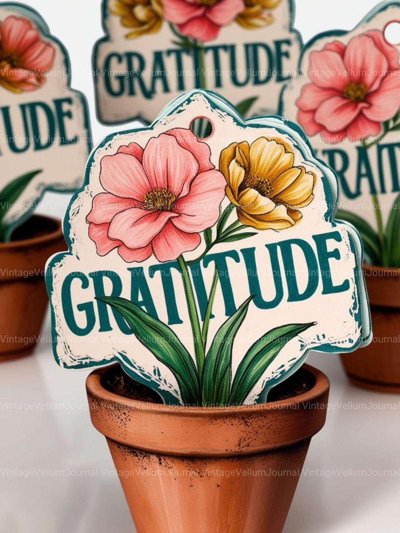 Gratitude Bloom Junk Journal Pages - CraftNest - Digital Crafting and Art