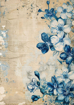 Blue Floral Junk Journal Pages - CraftNest - Digital Crafting and Art