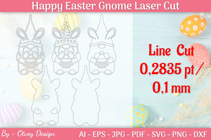 Easter Gnome Laser Cut SVG Bundle 3 - CraftNest - Digital Crafting and Art