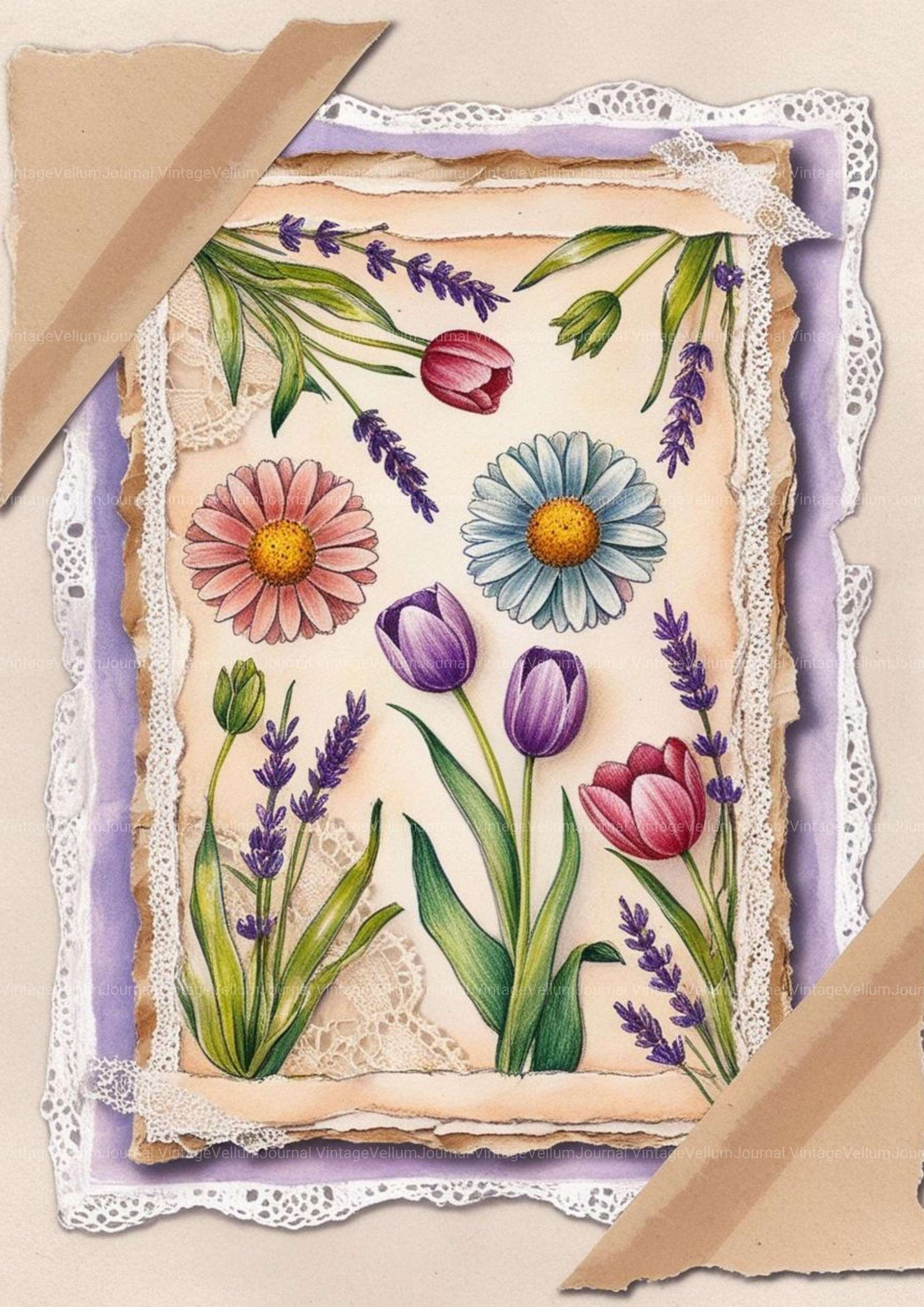 Spring Junk Journal Pages - CraftNest - Digital Crafting and Art