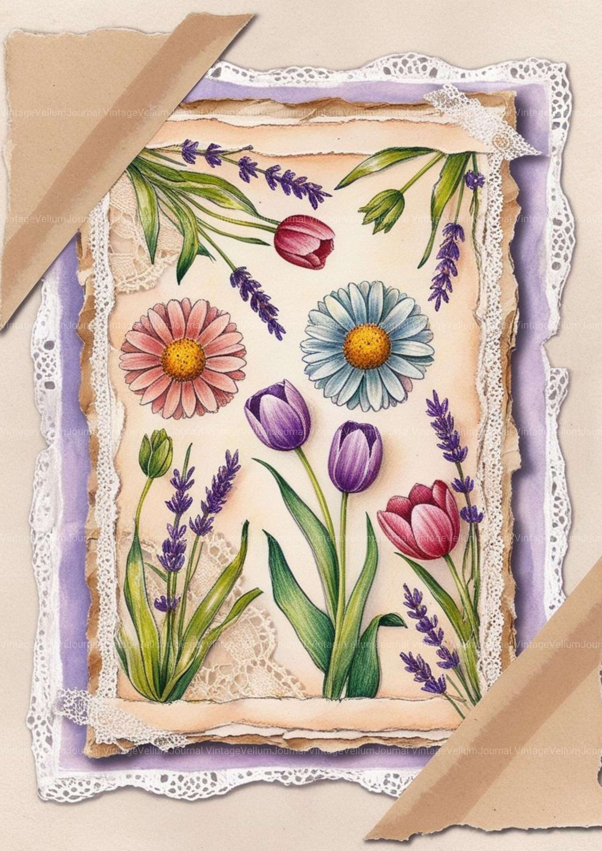 Spring Junk Journal Pages - CraftNest - Digital Crafting and Art