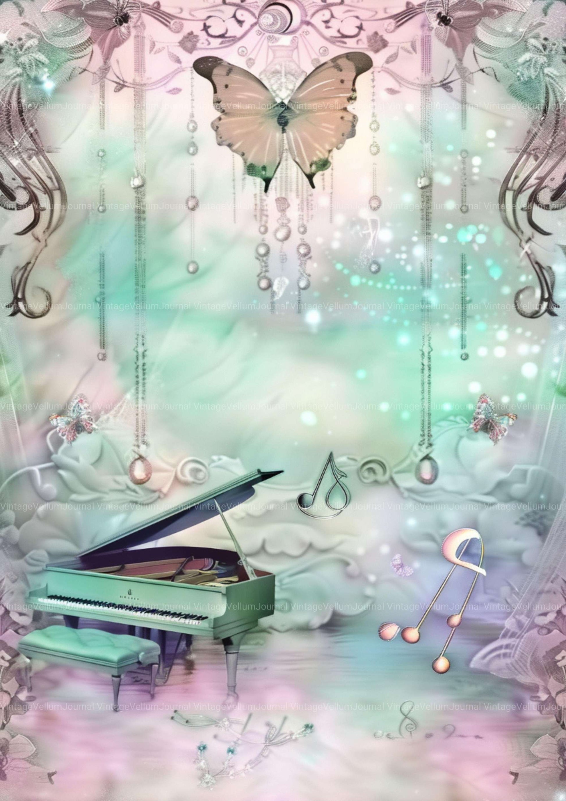 Green Pink Junk Journal Pages - CraftNest - Digital Crafting and Art