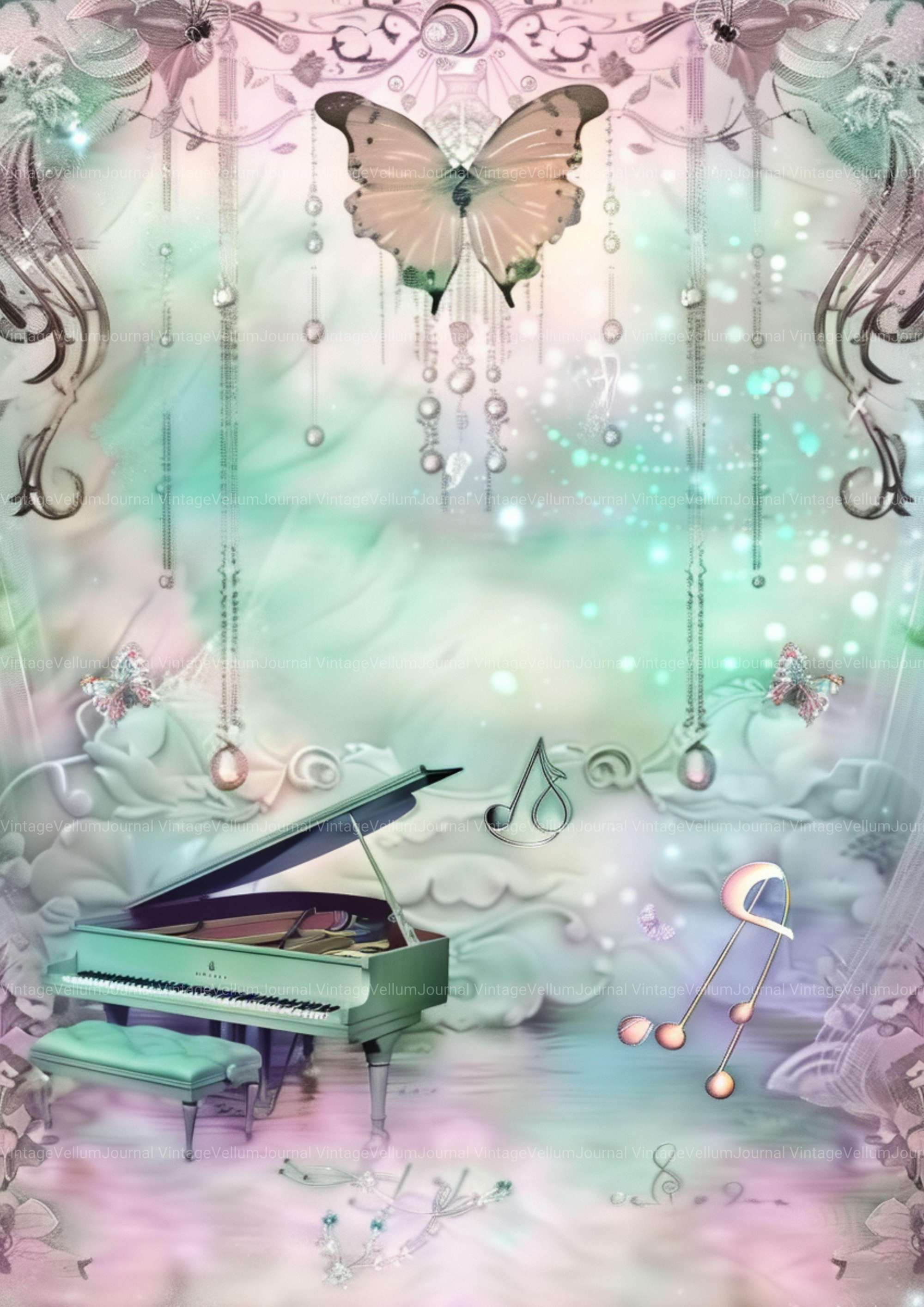 Green Pink Junk Journal Pages - CraftNest - Digital Crafting and Art