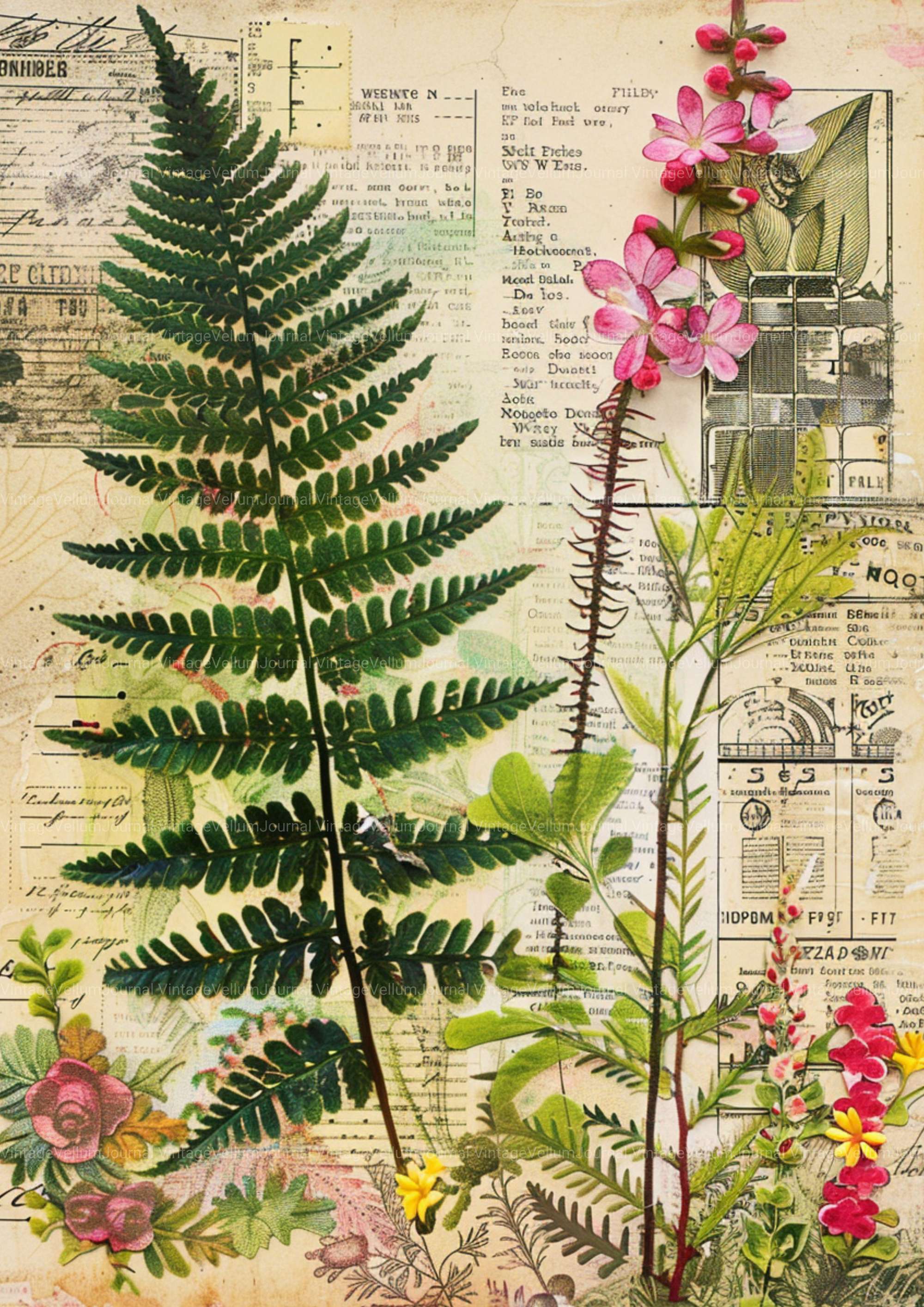 Lush Botanicals Junk Journal Pages - CraftNest - Digital Crafting and Art