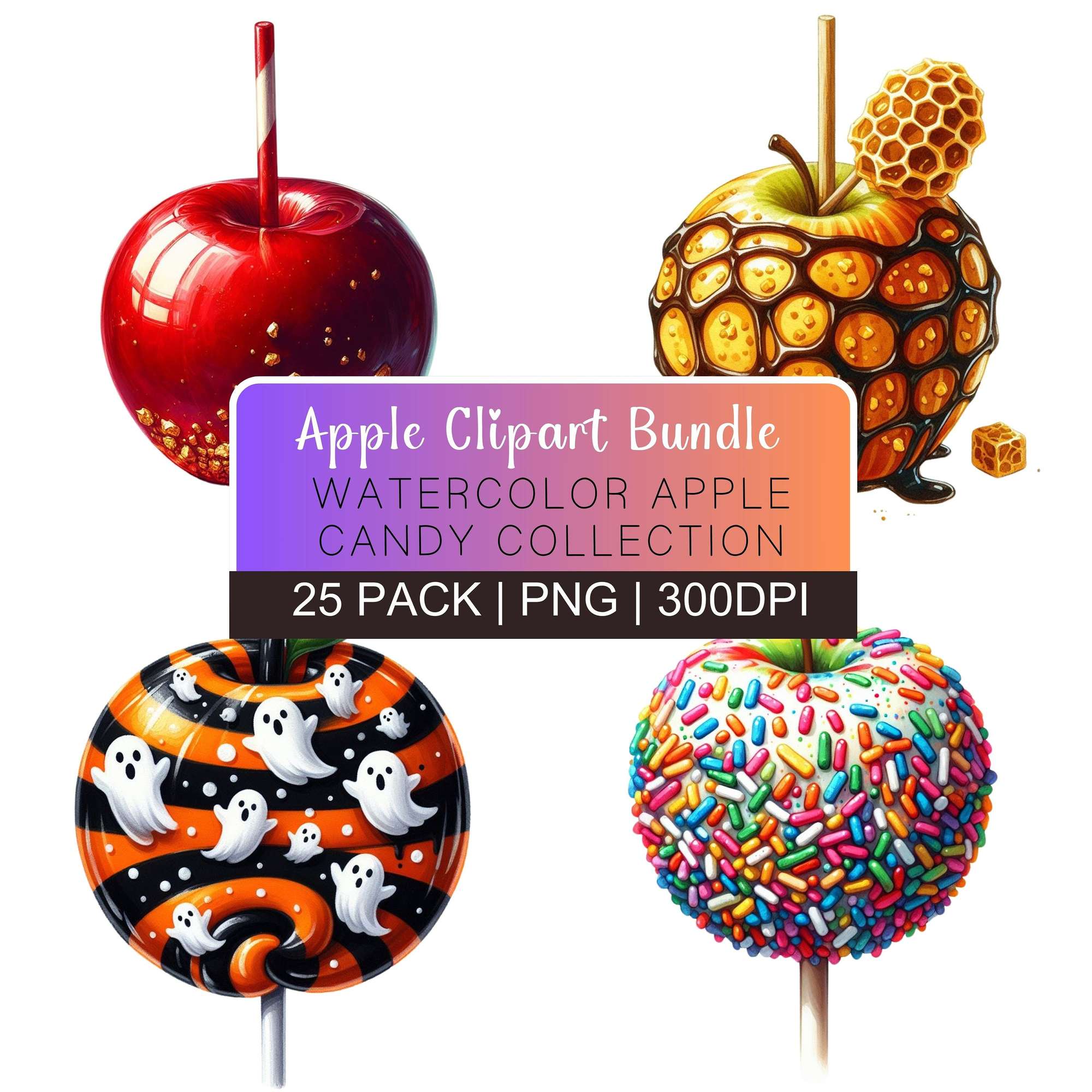 Candy Apple Food Clipart - CraftNest - Digital Crafting and Art