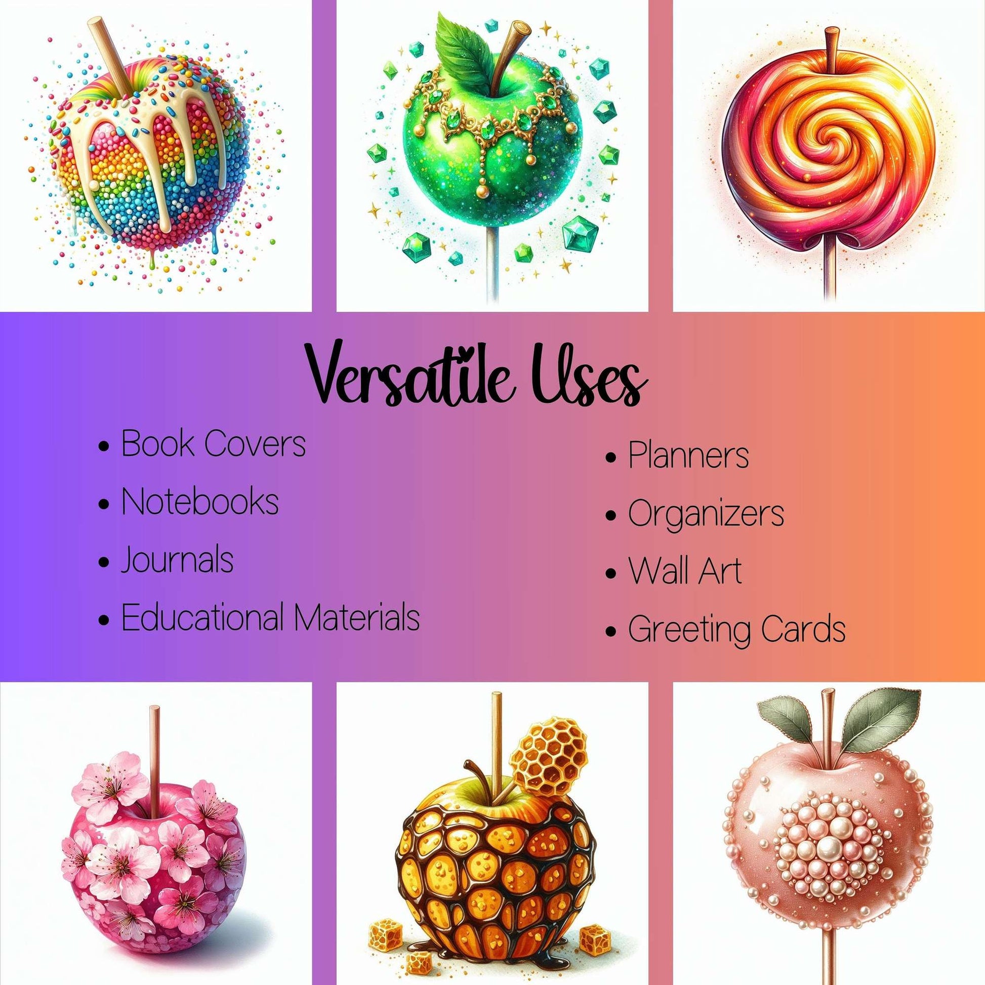 Candy Apple Food Clipart - CraftNest - Digital Crafting and Art