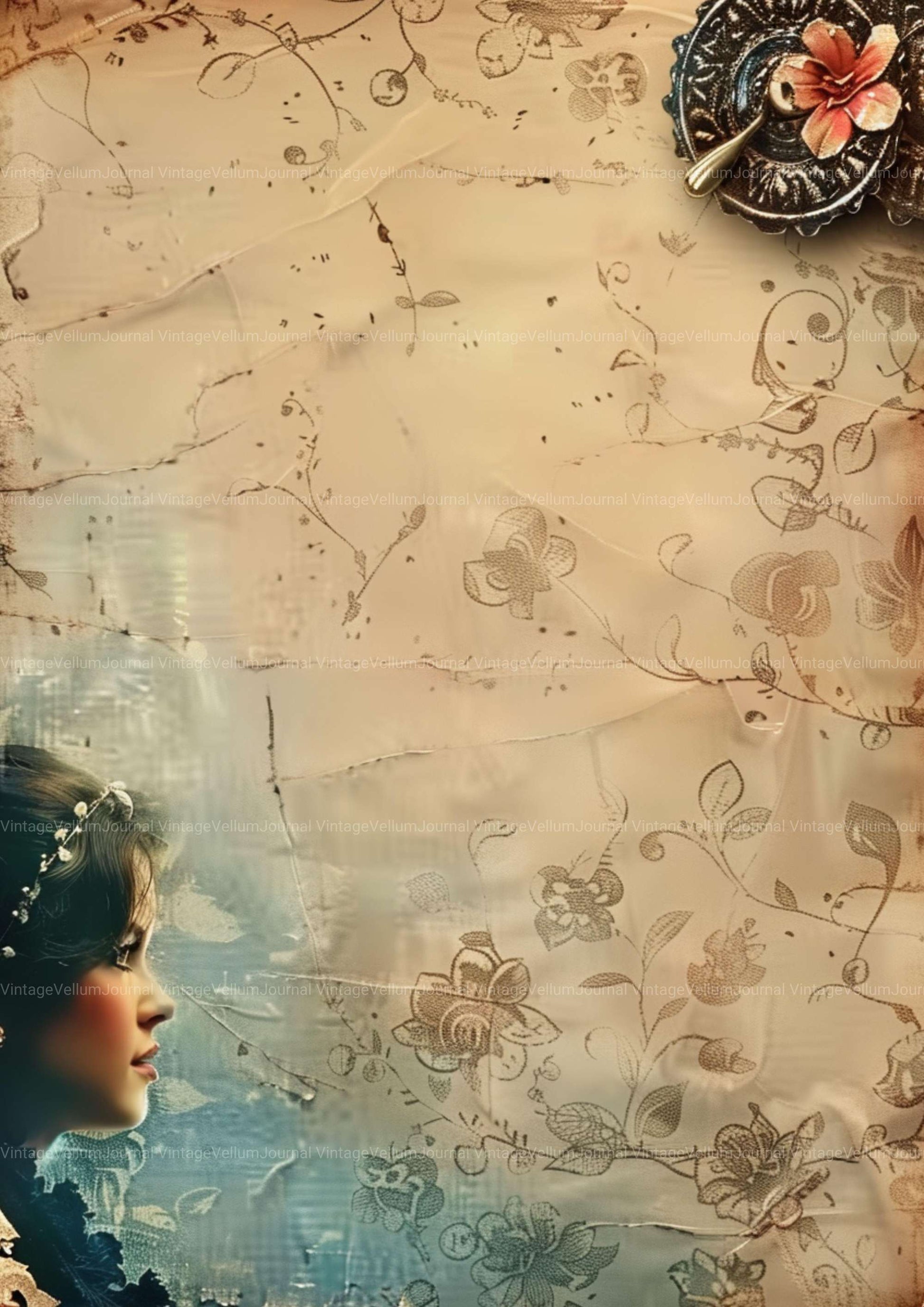 Woman Junk Journal Pages - CraftNest - Digital Crafting and Art