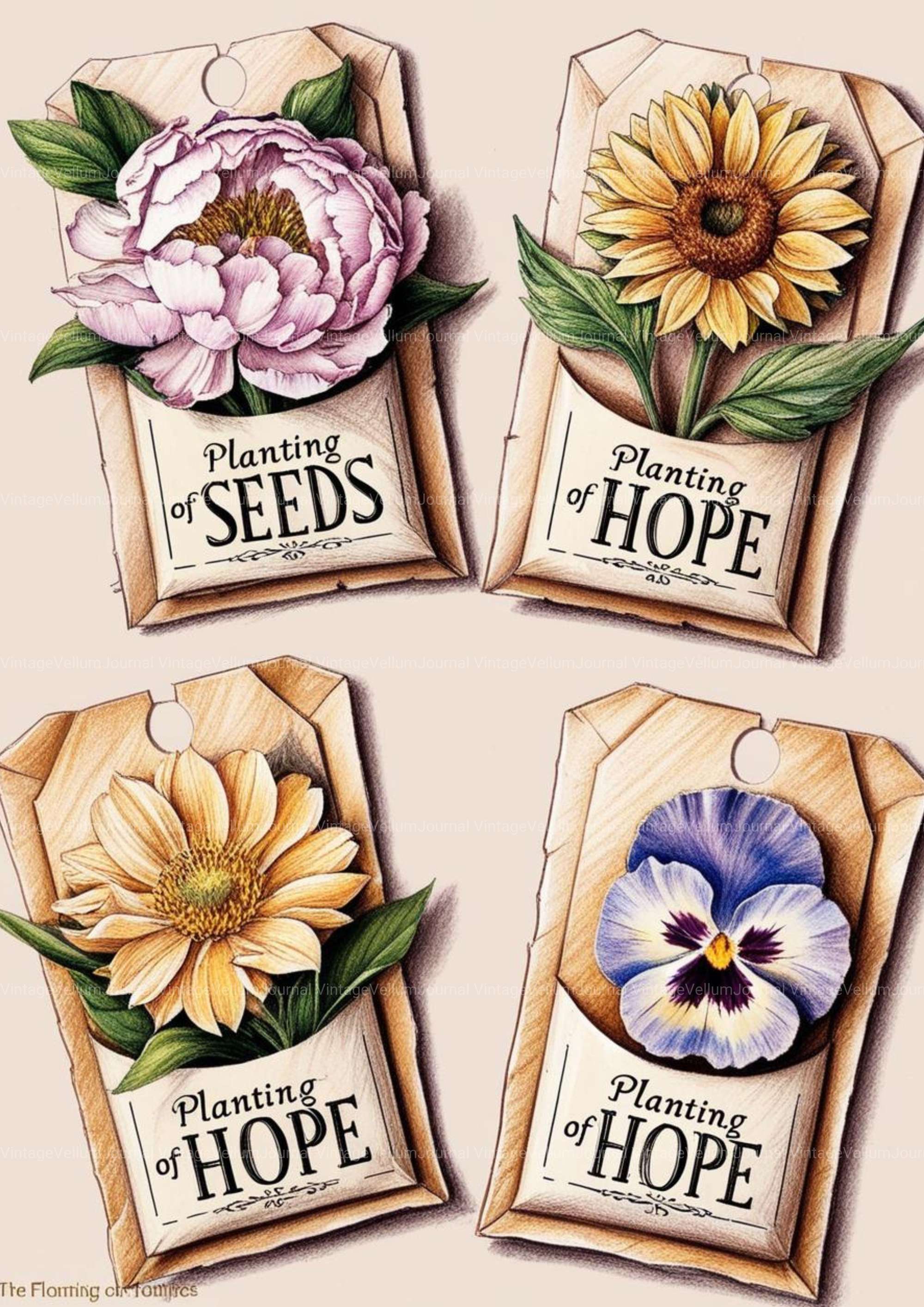 Spring Junk Journal Pages - CraftNest - Digital Crafting and Art