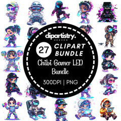 Chibi Gamer LED Bundle Clipart - CraftNest - Digital Crafting and Art
