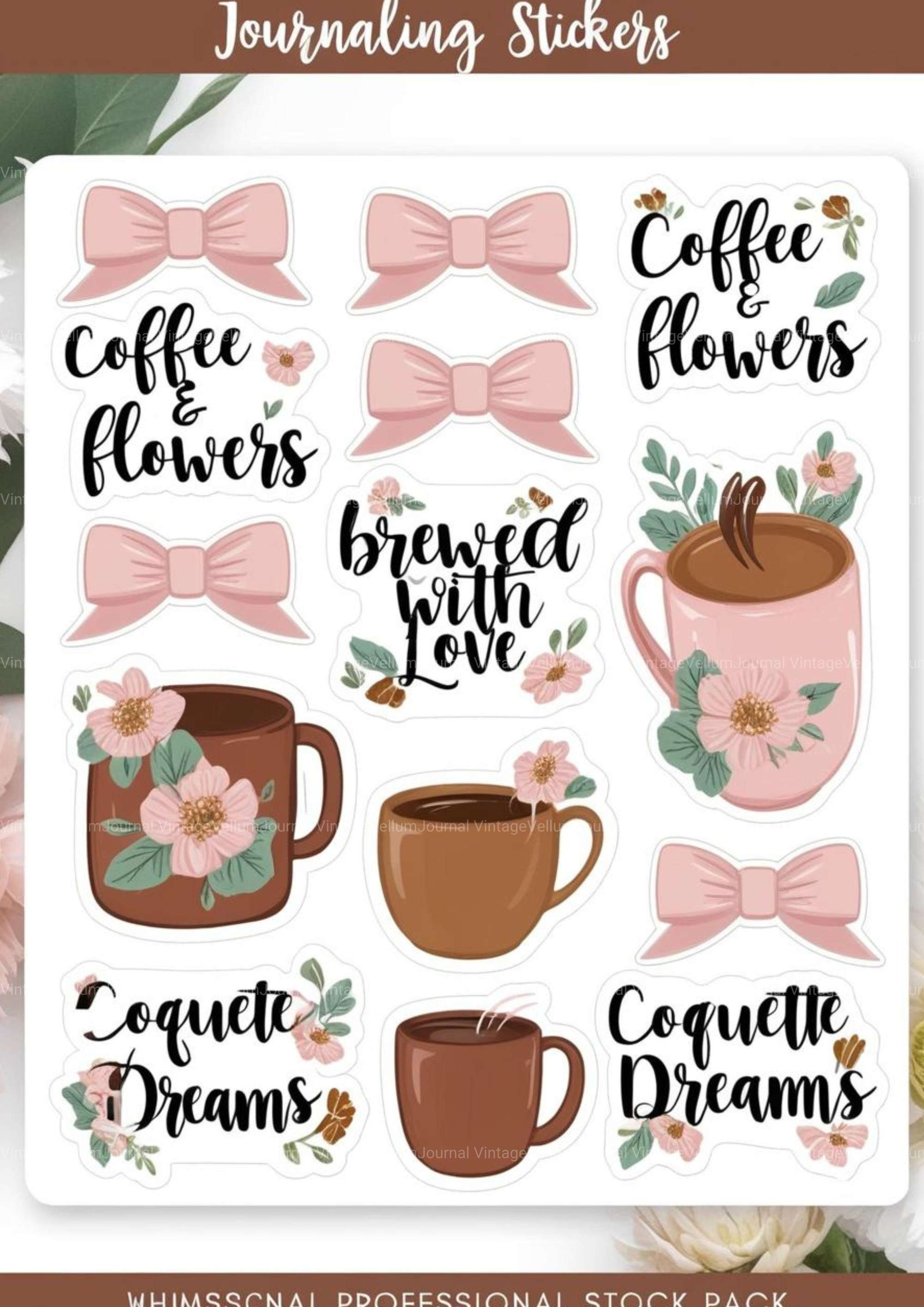 Coquette Coffee Junk Journal Pages - CraftNest - Digital Crafting and Art