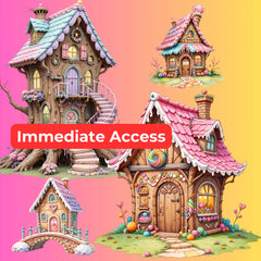 Whimsical Gingerbread Houses Clipart Bundle - CraftNest - Digital Crafting and Art