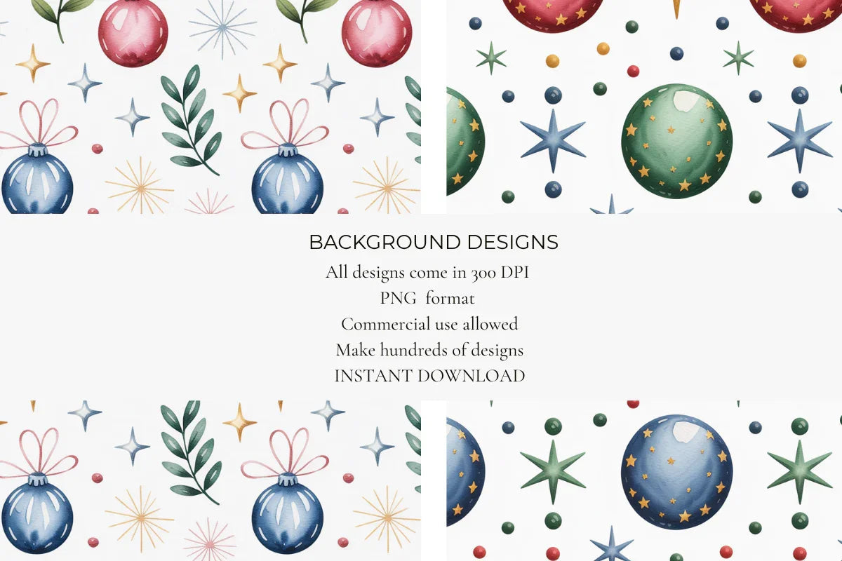 Christmas Baubles Seamless Papers - CraftNest - Digital Crafting and Art
