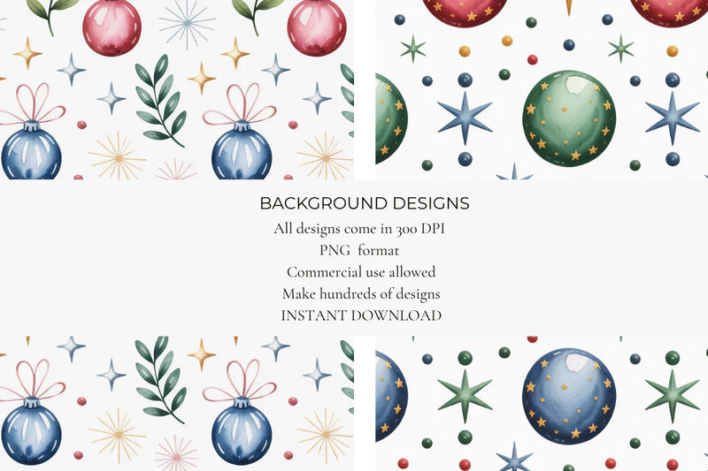 Christmas Baubles Seamless Papers - CraftNest - Digital Crafting and Art