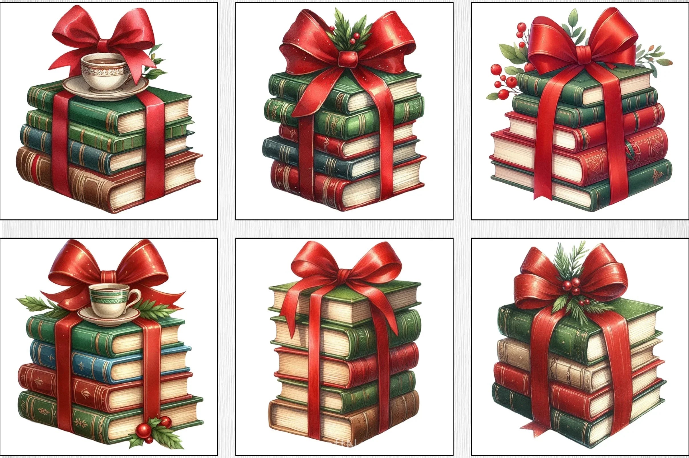 Christmas Book Set Clipart Bundle - CraftNest - Digital Crafting and Art