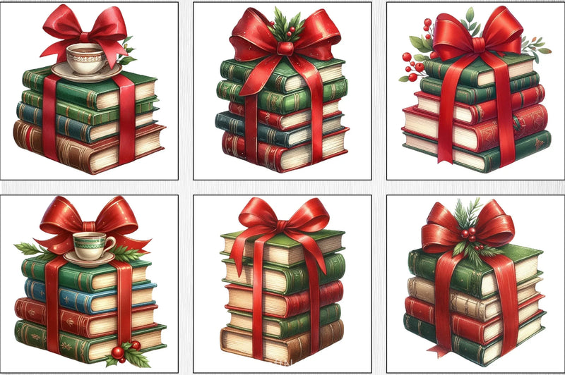 Christmas Book Set Clipart Bundle - CraftNest - Digital Crafting and Art