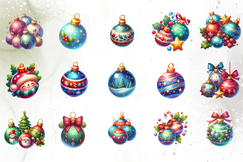 Christmas Ornaments Clipart Bundle - CraftNest - Digital Crafting and Art