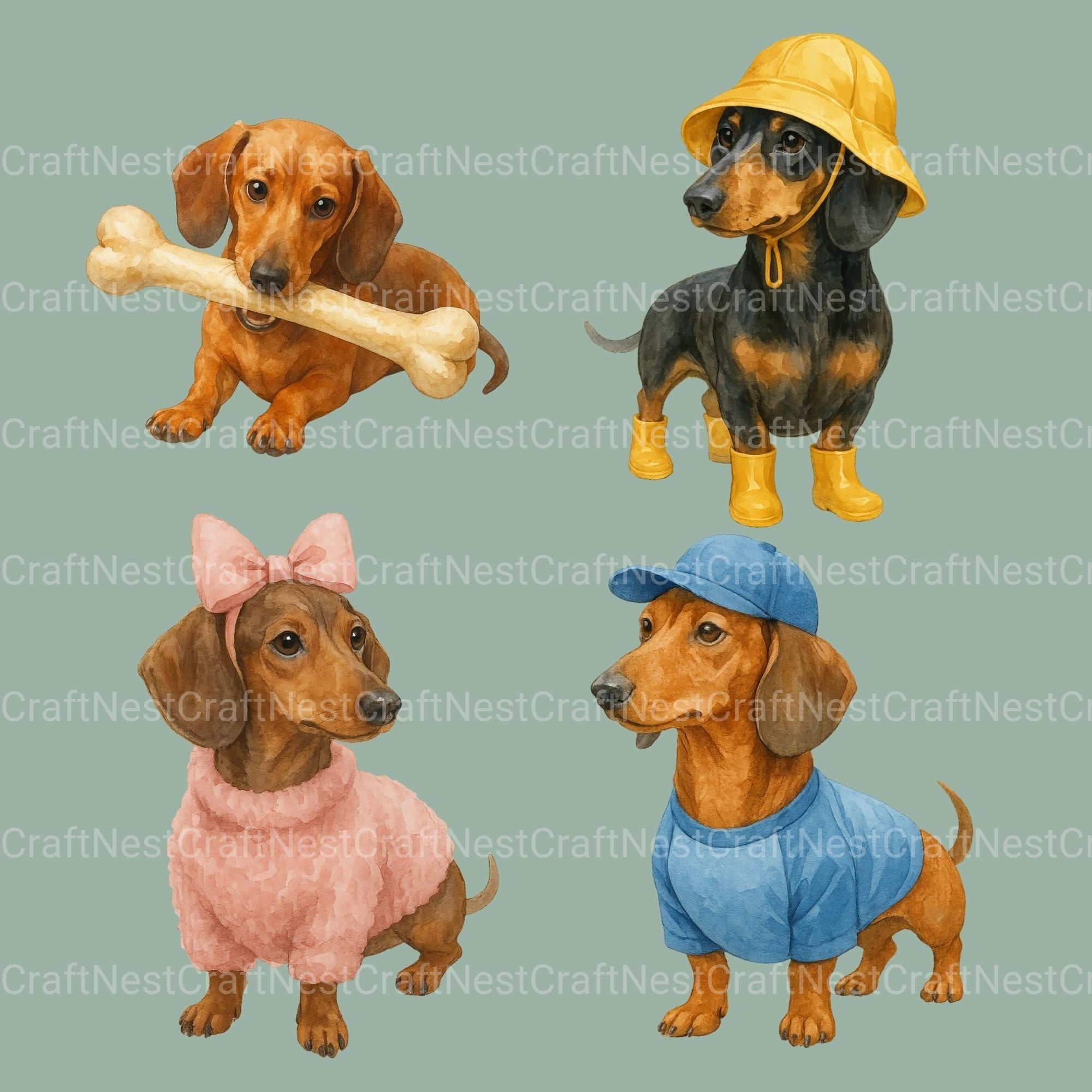 Dachshunds Clipart Bundle 1
