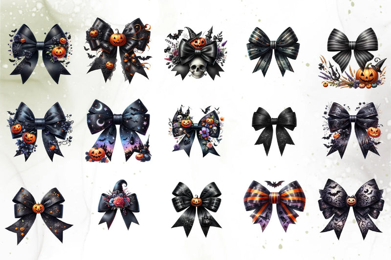 Halloween Bow Clipart Bundle - CraftNest - Digital Crafting and Art