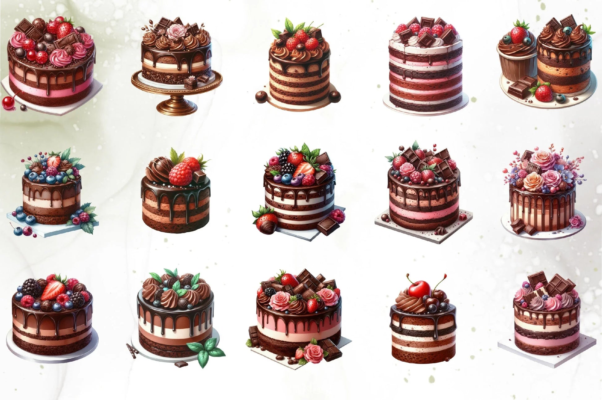 Chocolate Cakes Clipart Bundle - CraftNest - Digital Crafting and Art