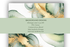 Sage Green & Gold Background Papers - CraftNest - Digital Crafting and Art
