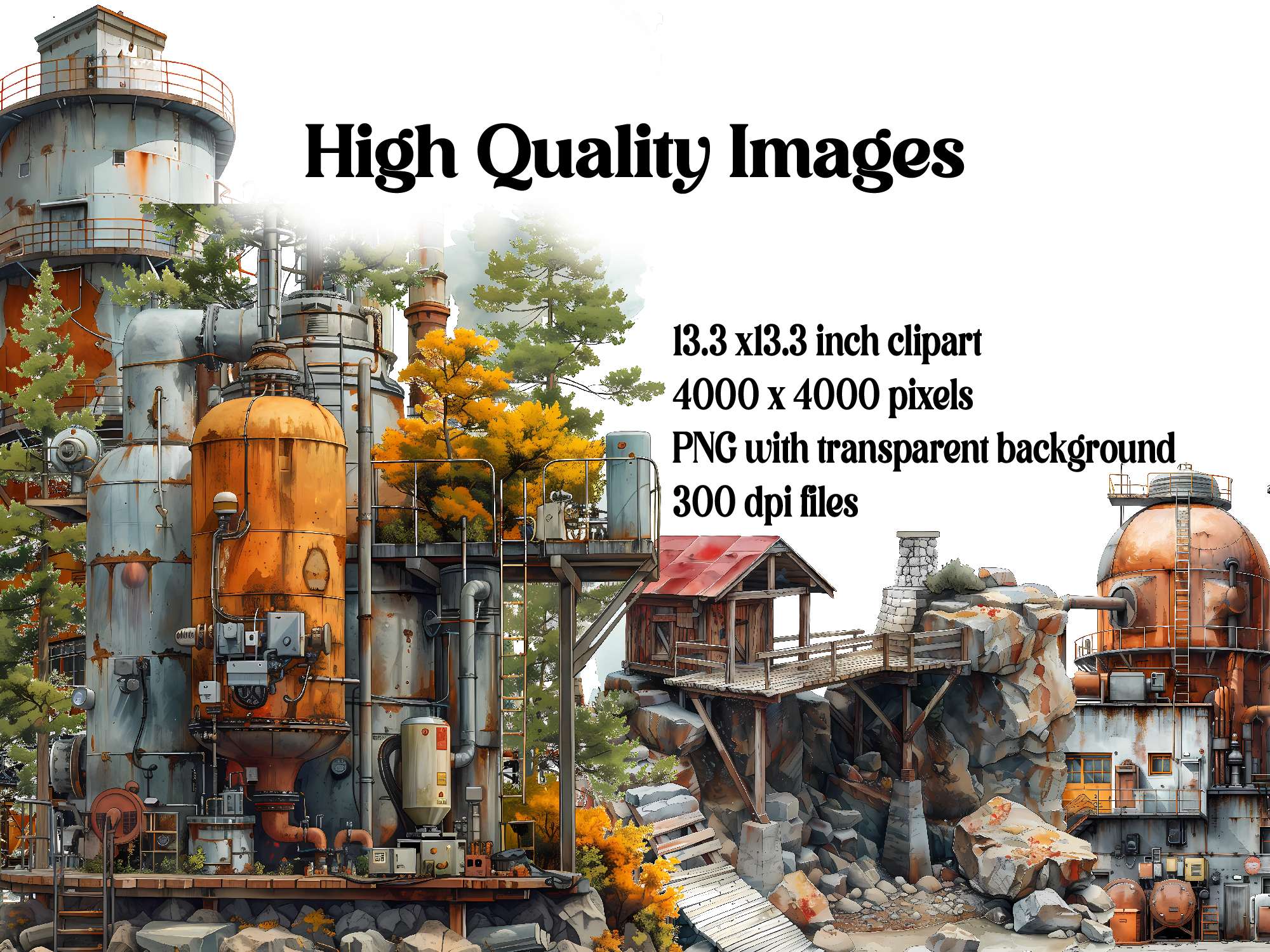 Industrial Summer Clipart - CraftNest - Digital Crafting and Art