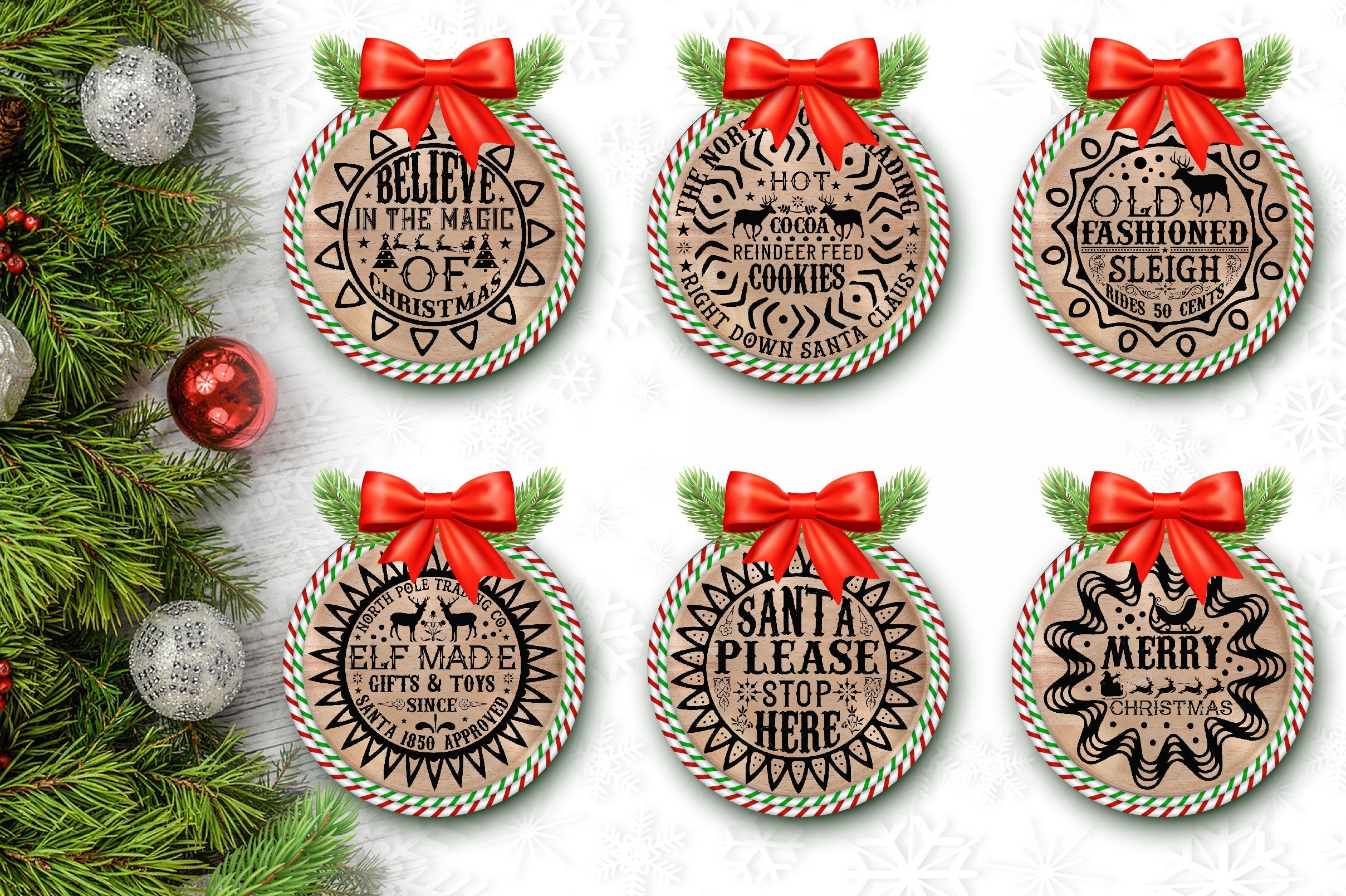 Christmas Round Sign SVG Bundle