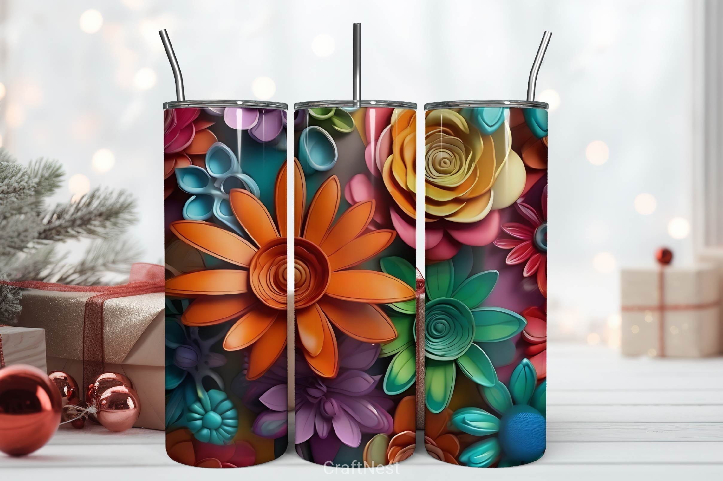 Flower Tumbler Wrap Bundle 8
