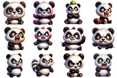 Angry Panda Clipart Bundle - CraftNest - Digital Crafting and Art