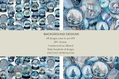 Christmas Snowglobes Junk Journal Papers - CraftNest - Digital Crafting and Art