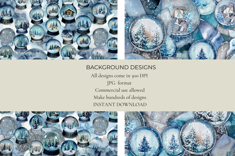 Christmas Snowglobes Junk Journal Papers - CraftNest - Digital Crafting and Art