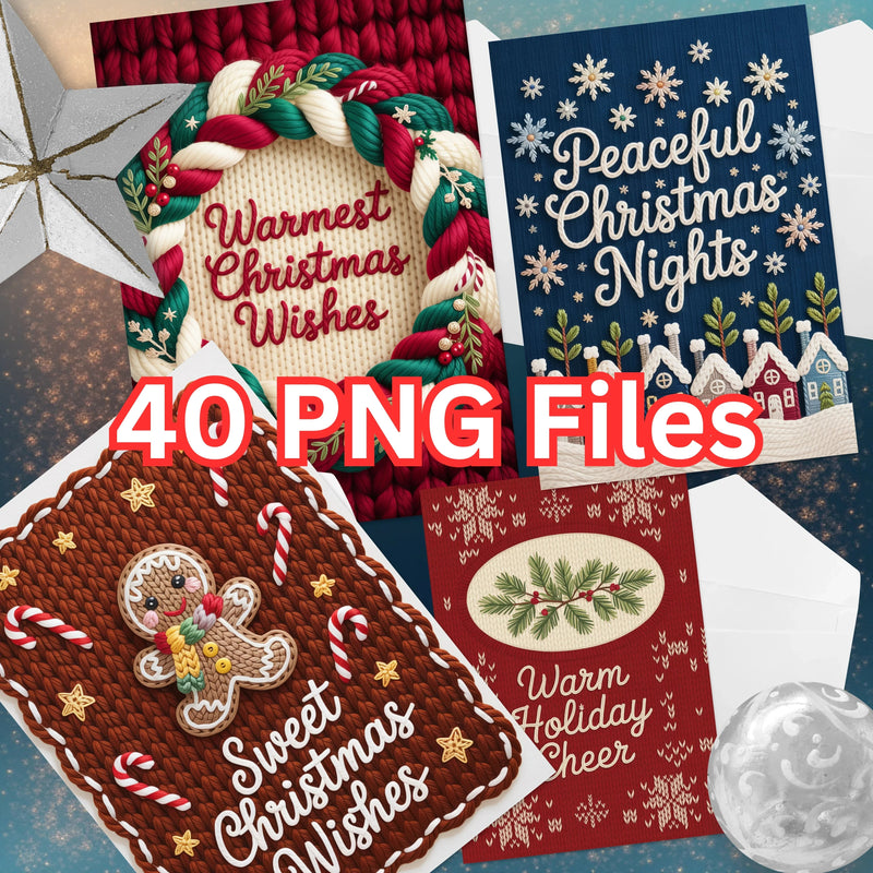Christmas Cards Faux Yarn Clipart Bundle - CraftNest - Digital Crafting and Art