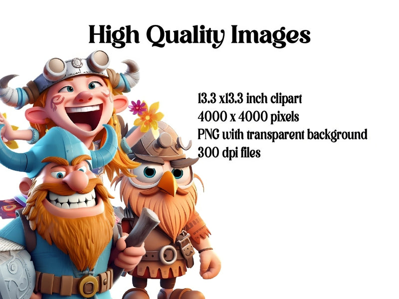 Cute Vikings Clipart - CraftNest