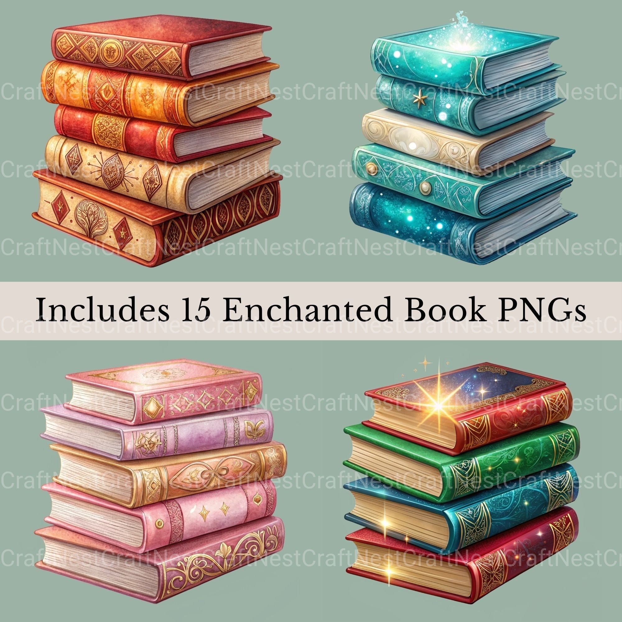 Books Magical Clipart Bundle