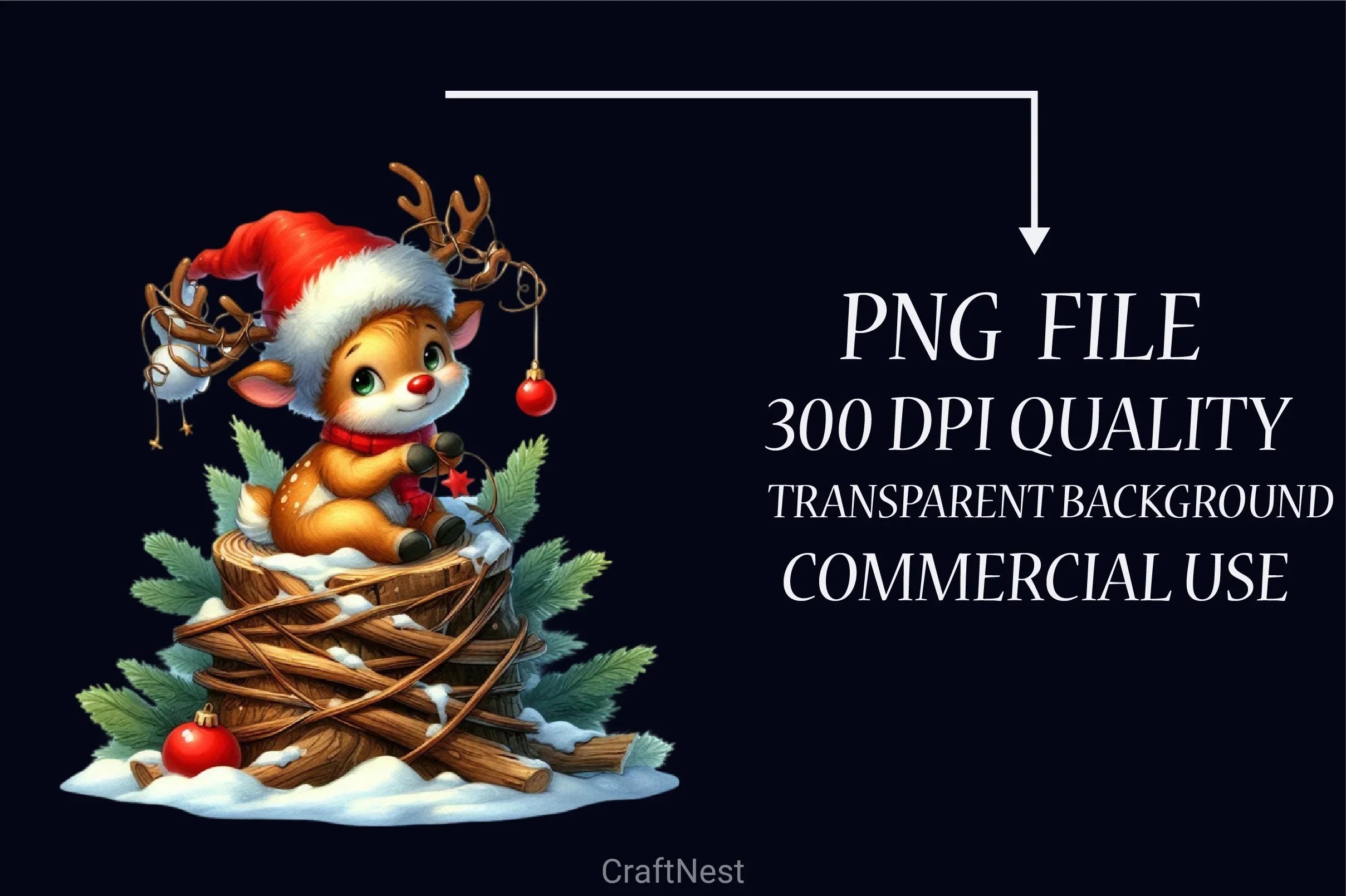 Funny Reindeer Christmas Clipart Bundle - CraftNest - Digital Crafting and Art