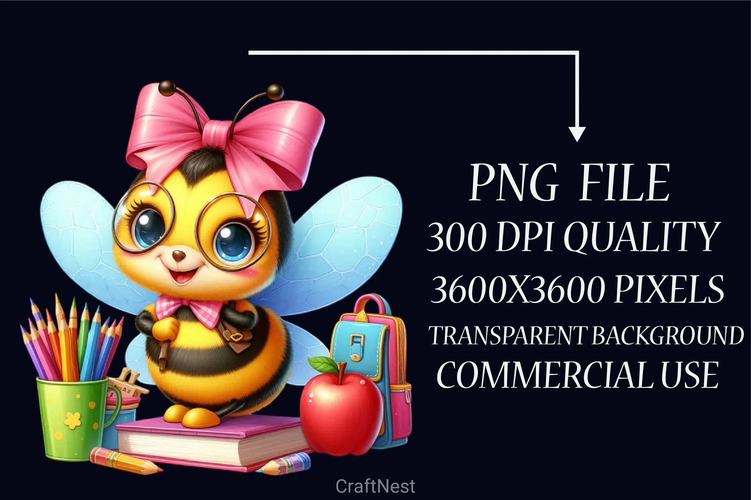 Back to School Bee Clipart Bundle