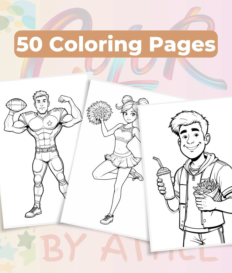 Football Season Coloring Books Bundle - CraftNest - Digital Crafting and Art