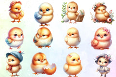 Cute Chick Clipart Bundle 3 - CraftNest - Digital Crafting and Art