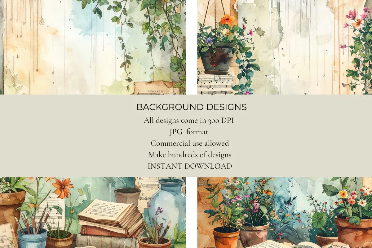 Vintage Garden Junk Journal Papers - CraftNest - Digital Crafting and Art