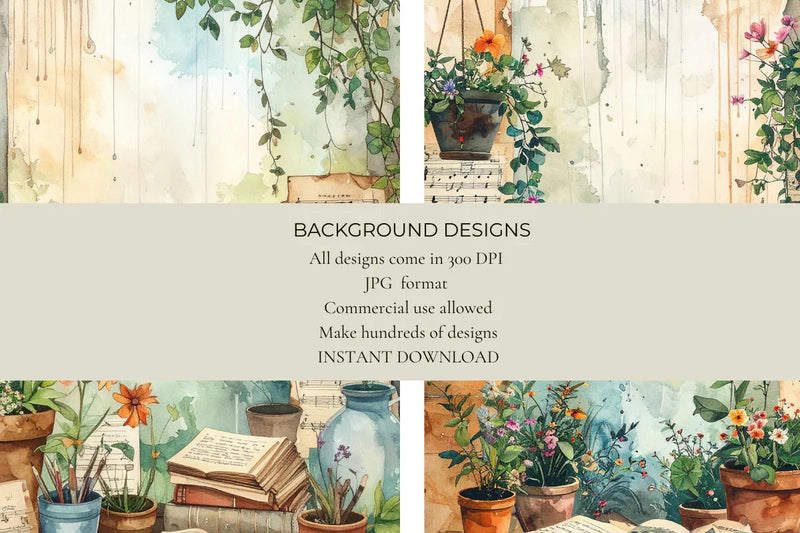 Vintage Garden Junk Journal Papers - CraftNest - Digital Crafting and Art