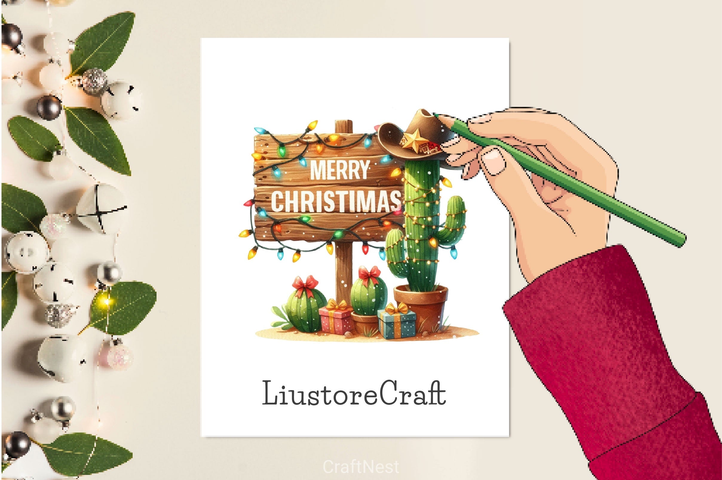 Western Christmas Clipart Bundle 3