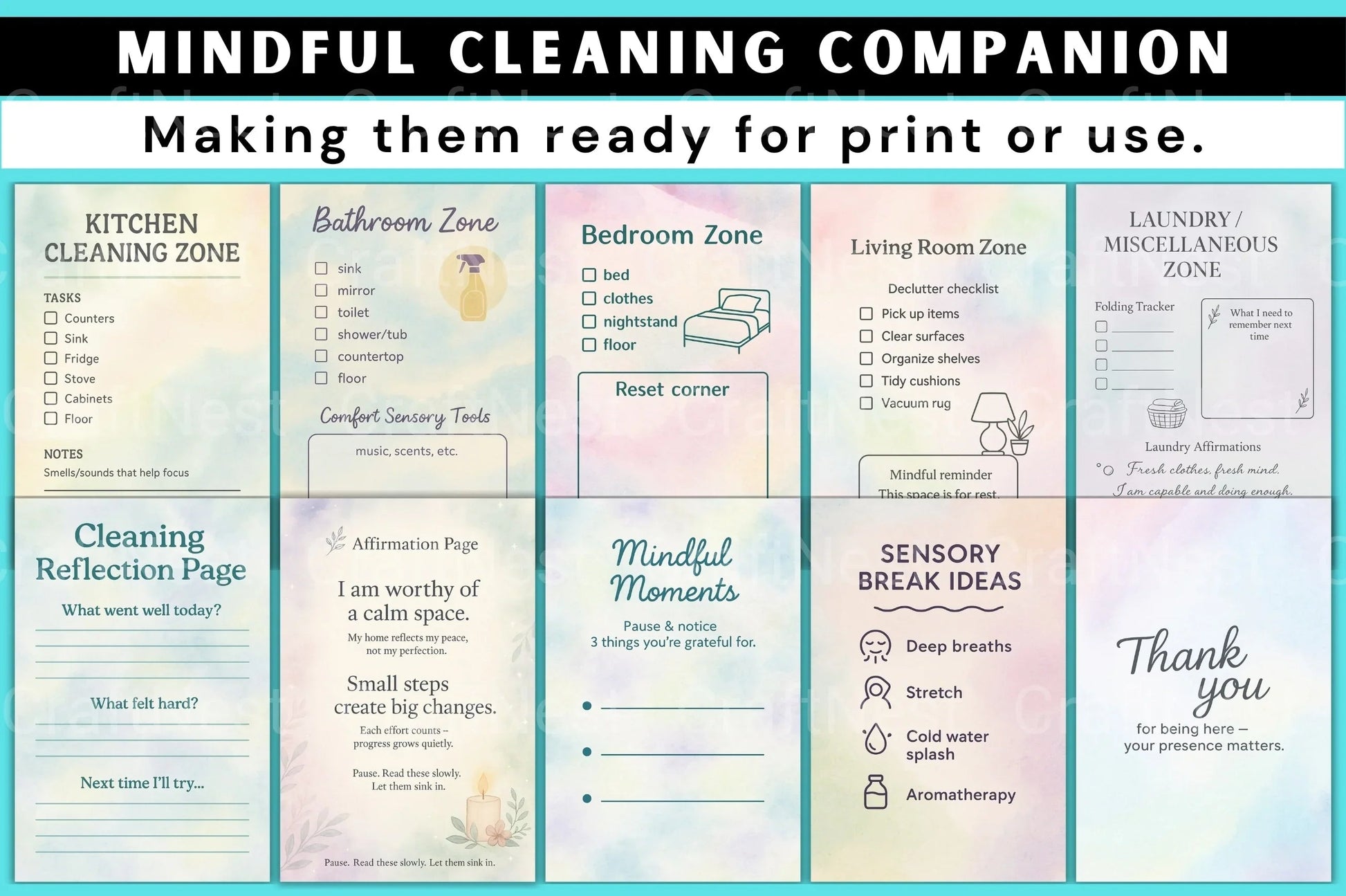 Mindful Cleaning Companion Guide - CraftNest - Digital Crafting and Art
