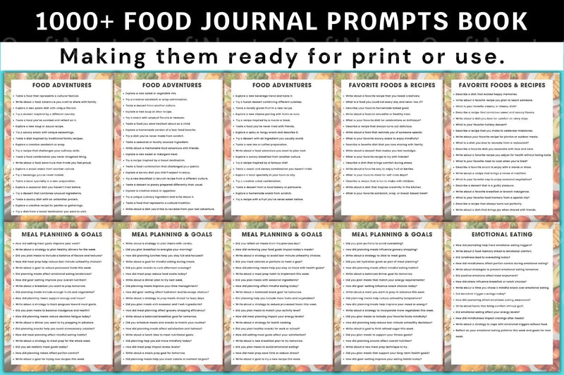 Food Prompts Book for Creative Inspiration - CraftNest - Digital Crafting and Art