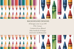 Pens & Paintbrushes & Stuff Seamless Papers - CraftNest - Digital Crafting and Art